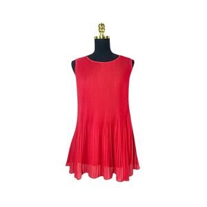 LOFT Red Pleated Sleeveless Blouse - Women's Size XL